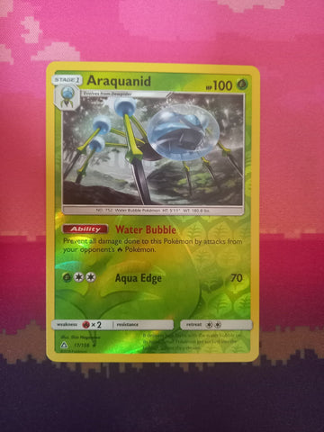 Pokemon card Araquanid 17/156 Reverse Holo Ultra Prism Near Mint