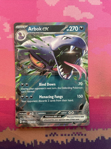 Pokemon Card Arbok ex 024/165 Double Rare Scarlet & Violet 151 Near Mint