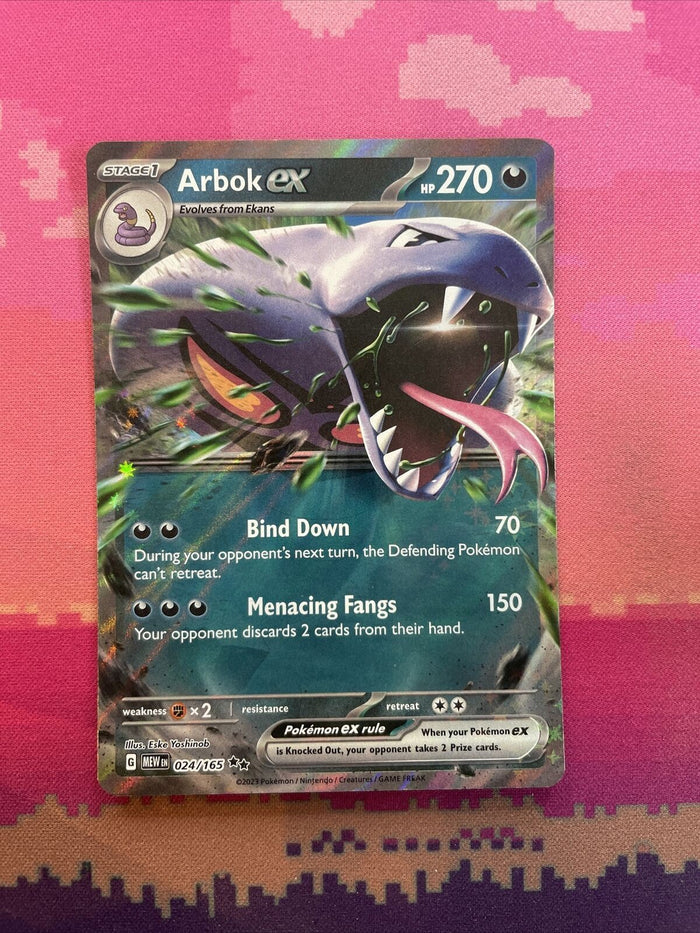 Pokemon Card Arbok ex 024/165 Double Rare Scarlet & Violet 151 Near Mint