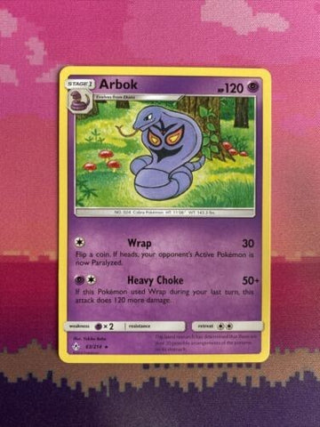 Pokemon Card Arbok Unbroken Bonds Rare 63/214 Near Mint
