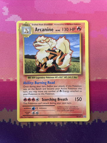 Pokemon Card Arcanine Evolutions Rare 18/108 Near Mint