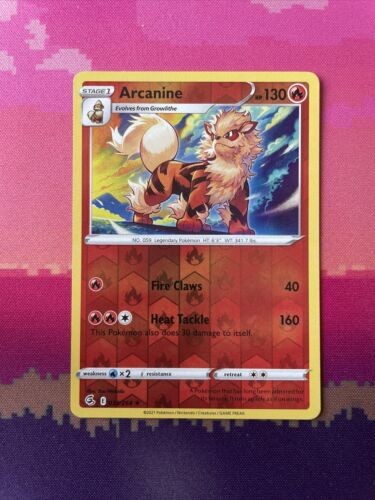 Pokemon Card Arcanine Fusion Strike Reverse Holo 033/264 Near Mint