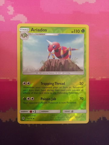 Pokemon Card Ariados 10/214 Reverse Holo Lost Thunder Near Mint