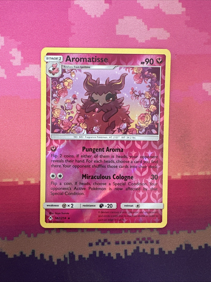 Pokemon Card Aromatisse Unbroken Bonds Reverse Holo Rare 142/214 Near Mint