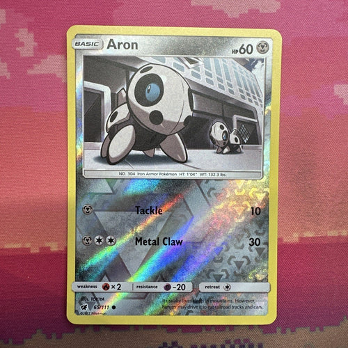 Pokemon Card Aron Crimson Invasion Reverse Holo 65/111 Near Mint