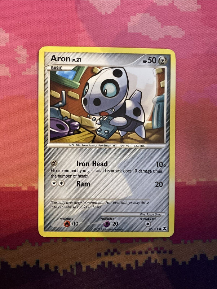 Pokemon Card Aron Rising Rivals Common 57/111 Near Mint