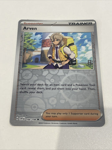 Pokemon Card Arven 166/198 - Uncommon Trainer - Scarlet & Violet Reverse Holo