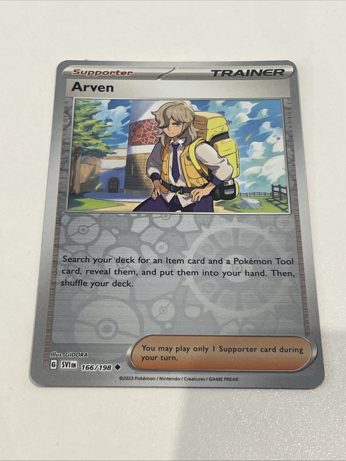 Pokemon Card Arven 166/198 - Uncommon Trainer - Scarlet & Violet Reverse Holo