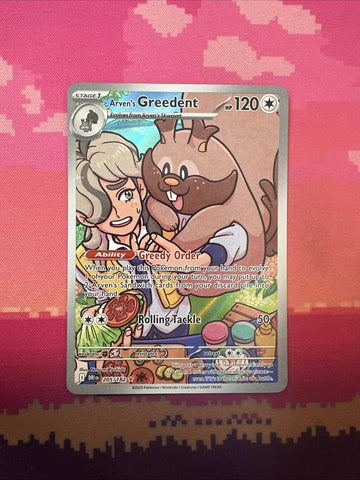 Pokemon Card Arven's Greedent 205/182 Illustration Rare Near Mint