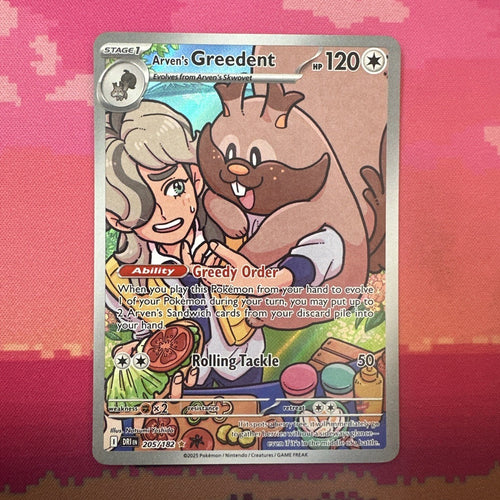 Pokemon Card Arven's Greedent 205/182 Illustration Rare Near Mint