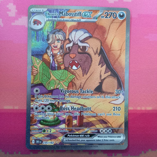 Pokemon Card Arven's Mabosstiff ex 235/182 Special Illustration Rare Near Mint