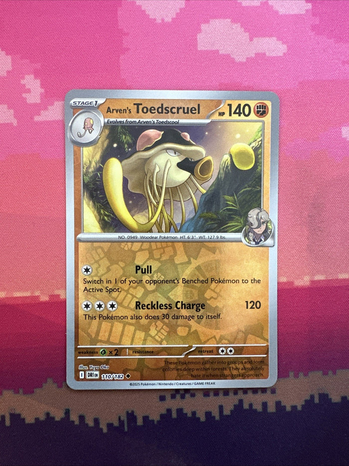 Pokemon Card Arven's Toedscruel Destined Rivals Reverse Holo 100/182 Near Mint