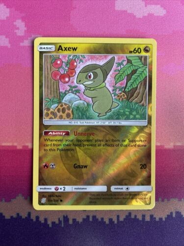 Pokemon Card Axew Unified Minds Reverse Holo Common 154/236 Near Mint