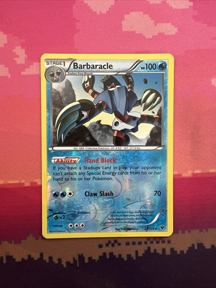 Pokemon Card Barbaracle Fates Collide Reverse Holo Rare 23/124 Near Mint