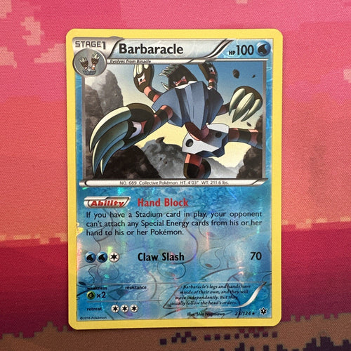 Pokemon Card Barbaracle Fates Collide Reverse Holo Rare 23/124 Near Mint