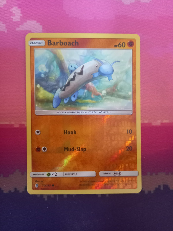 Pokemon card Barboach 70/145 Reverse Holo Guardians Rising Near Mint