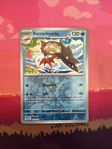 Pokemon Card Barraskewda Destined Rivals Reverse Holo Uncommon 063/182 Near Mint