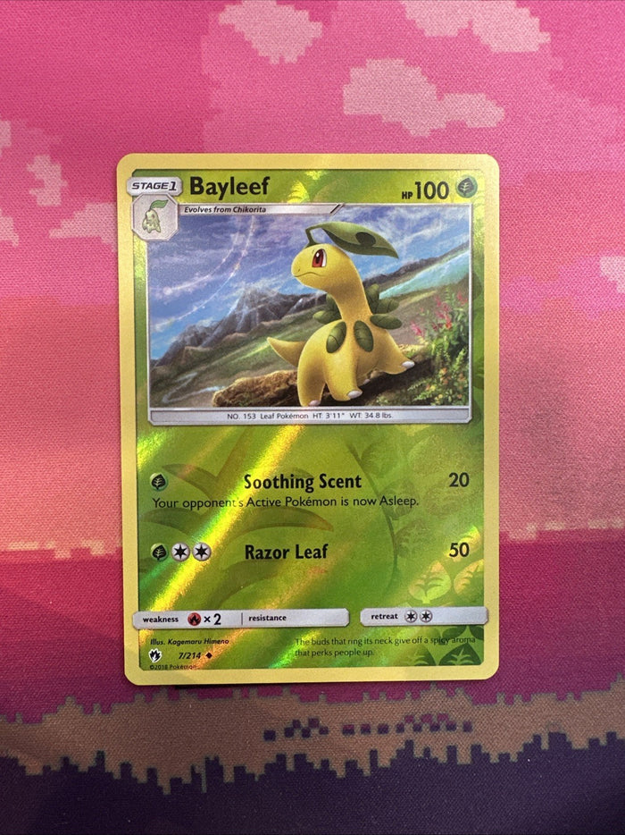 Pokemon Card Bayleef Lost Thunder Reverse Holo Uncommon 7/214 Near Mint