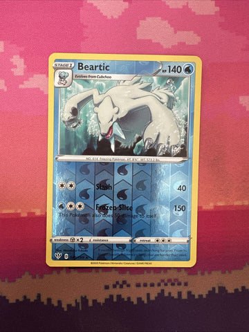 Pokemon Card Beartic Darkness Ablaze Reverse Holo Rare 049/189 Near Mint