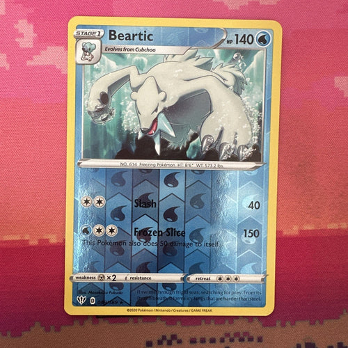 Pokemon Card Beartic Darkness Ablaze Reverse Holo Rare 049/189 Near Mint