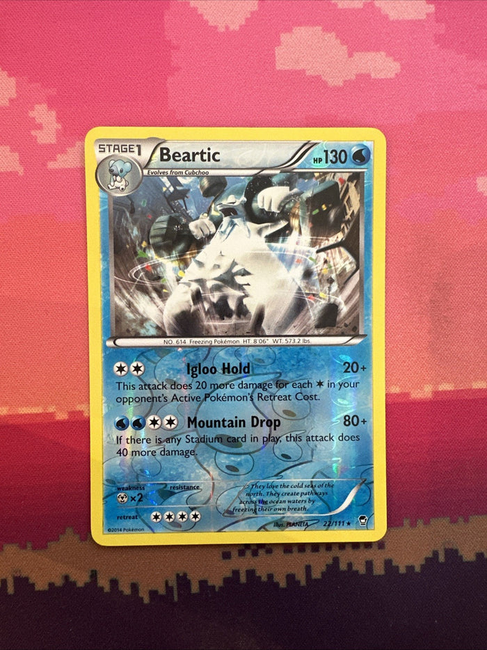 Pokemon Card Beartic Furious Fists Reverse Holo Rare 22/111 Near Mint