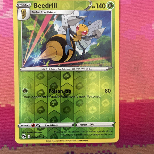 Pokemon Card Beedrill Champions Path Reverse Holo 004/073 Near Mint