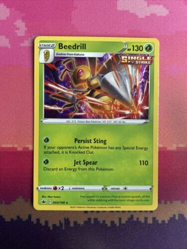 Pokemon Card Beedrill Chilling Reign Holo Rare 003/198 Near Mint