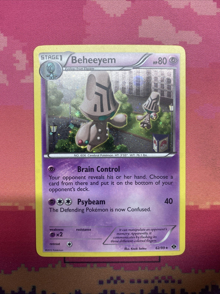 Pokemon Card Beheeyem Next Destinies Cosmo Holo Rare 62/99 Near Mint