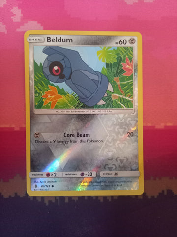 Pokemon card Beldum 83/145 Reverse Holo Guardians Rising Near Mint