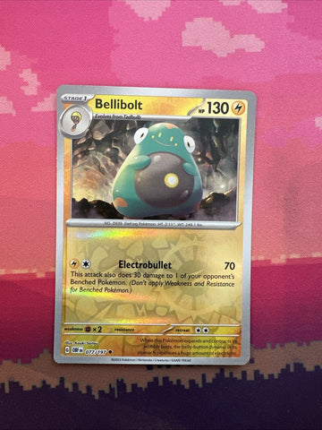 Pokemon Card Bellibolt Obsidian Flames MISPRINT Holo And Reverse 077/197 NM