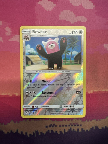Pokemon Card Bewear Burning Shadows Reverse Holo Rare 111/147 Near Mint
