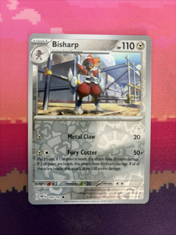 Pokemon Card Bisharp Obsidian Flames Reverse Holo Common 149/197 Near Mint