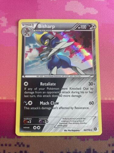 Pokemon Card Bisharp Steam Siege Holo Rare 64/114 Near Mint