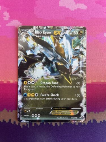 Pokemon Card Black Kyurem EX 100/113 Ultra Rare Legendary Treasures Near Mint