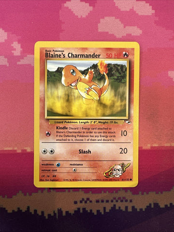 Pokemon Card Blaine's Charmander Gym Heroes Common 61/132 Near Mint