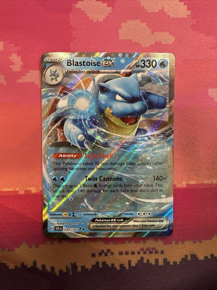 Pokemon Card Blastoise ex 030/142 Double Rare Stellar Crown Near Mint