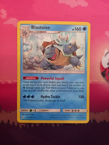 Pokemon Card Blastoise Team Up Cracked Ice Holo Rare 25/181 Near Mint