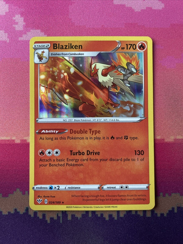 Pokemon Card Blaziken Darkness Ablaze Holo Rare 024/189 Near Mint