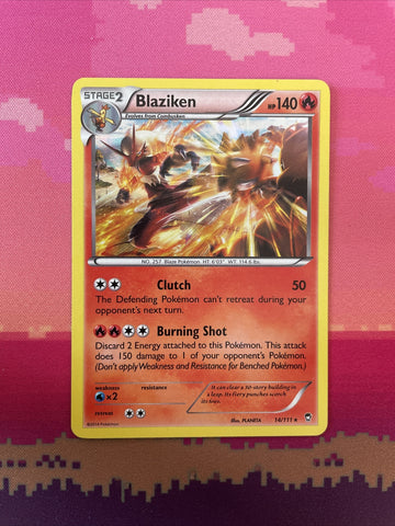 Pokemon Card Blaziken Furious Fists Holo Rare 14/111 Near Mint