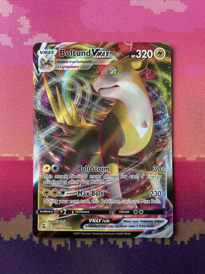 Pokemon Card Boltund VMAX 104/264 Ultra Rare Fusion Strike Near Mint