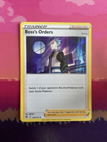 Pokemon Card Boss's Orders Brilliant Stars Holo Rare 132/172 Near Mint