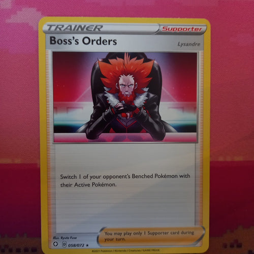 Pokemon Card Boss's Orders Rare Shining Fates 058/072 Near Mint