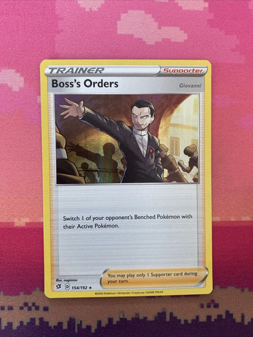 Pokemon Card Boss's Orders Rebel Clash Holo Rare 154/192 Near Mint
