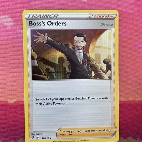 Pokemon Card Boss's Orders Rebel Clash Holo Rare 154/192 Near Mint