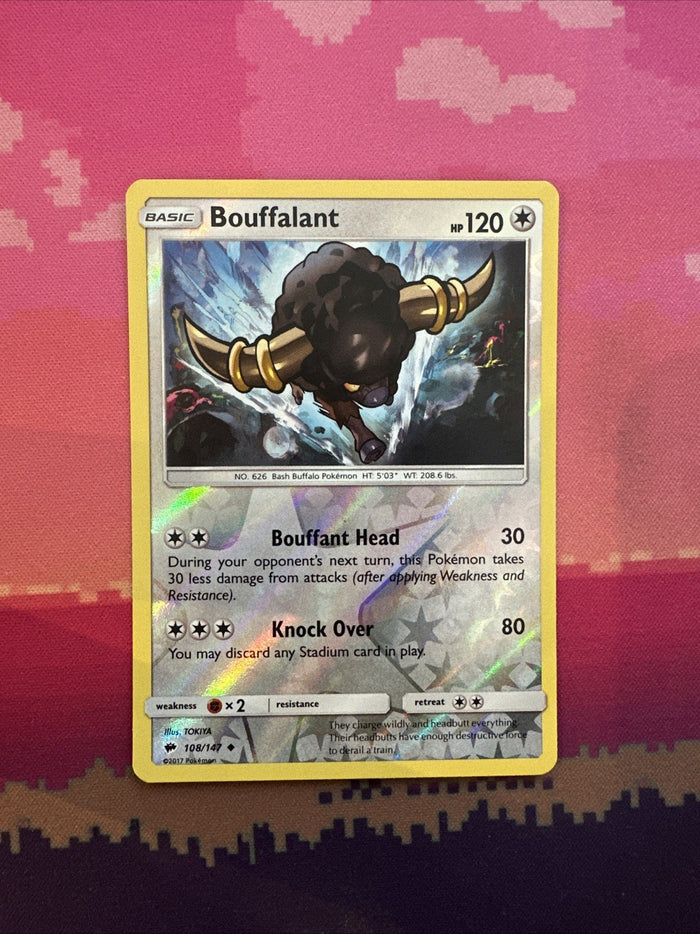 Pokemon Card Bouffalant Burning Shadows Reverse Holo Uncommon 108/147 Near Mint