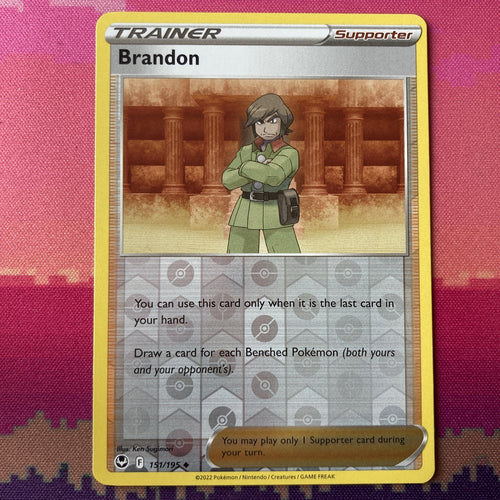 Pokemon Card Brandon Silver Tempest Reverse Holo 151/195 Near Mint