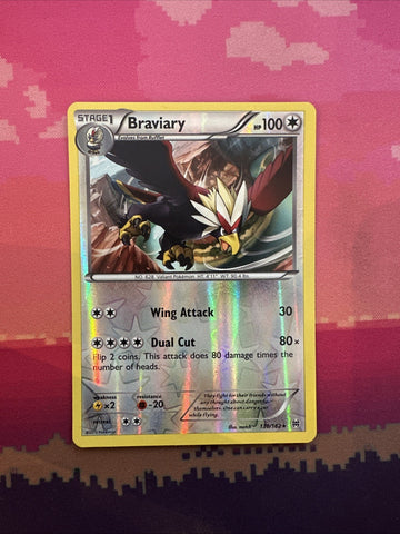 Pokemon Card Braviary Breakthrough Reverse Holo Rare 130/162 Near Mint