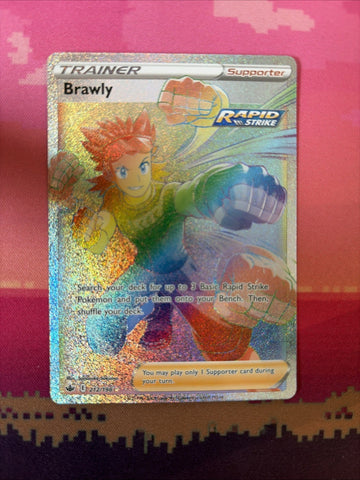 Pokemon Card Brawly Chilling Reign Secret Rare 212/198 Near Mint