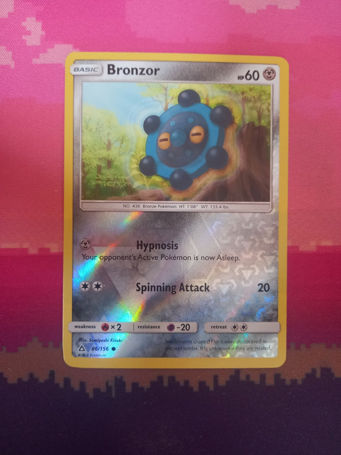 Pokemon card Bronzor 86/156 Reverse Holo Ultra Prism Near Mint
