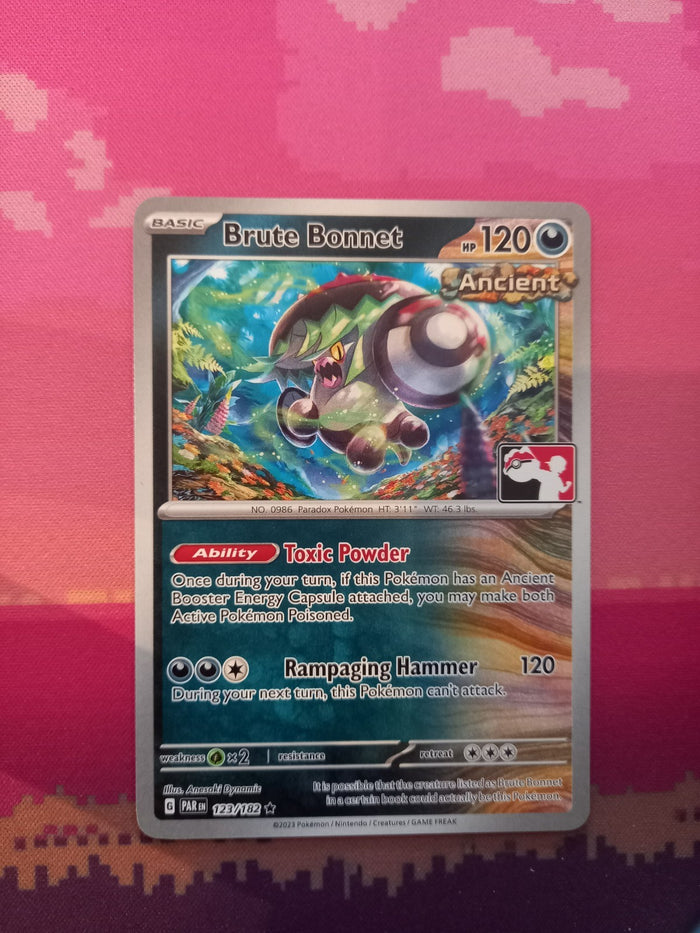 Pokemon Card Brute Bonnet Prize Pack Rare 123/182 Near Mint